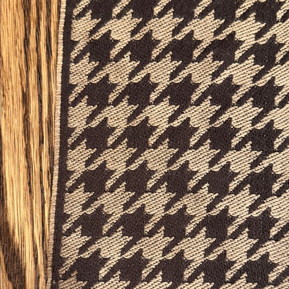 Versace Dark Brown and Tan Houndstooth Wool Scarf - Picture 6 of 10